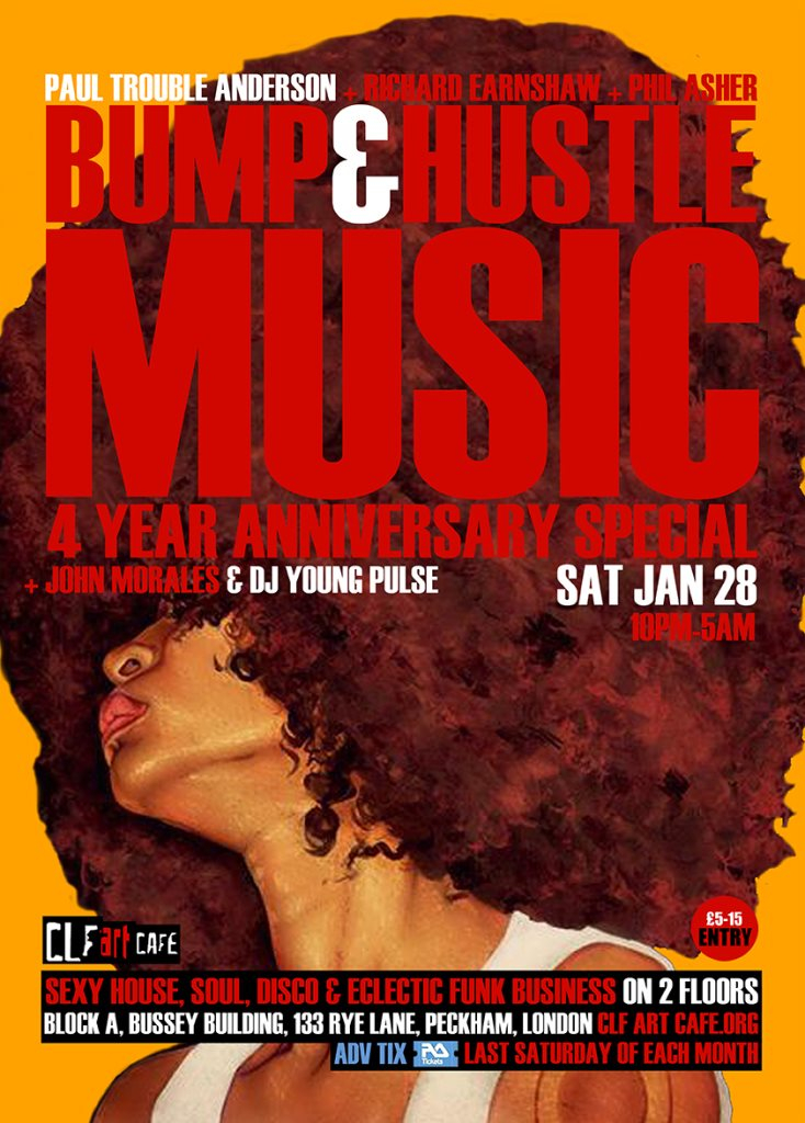 Bump & Hustle Music - 2 Floor, 4 Year Anniversary Special - Flyer front