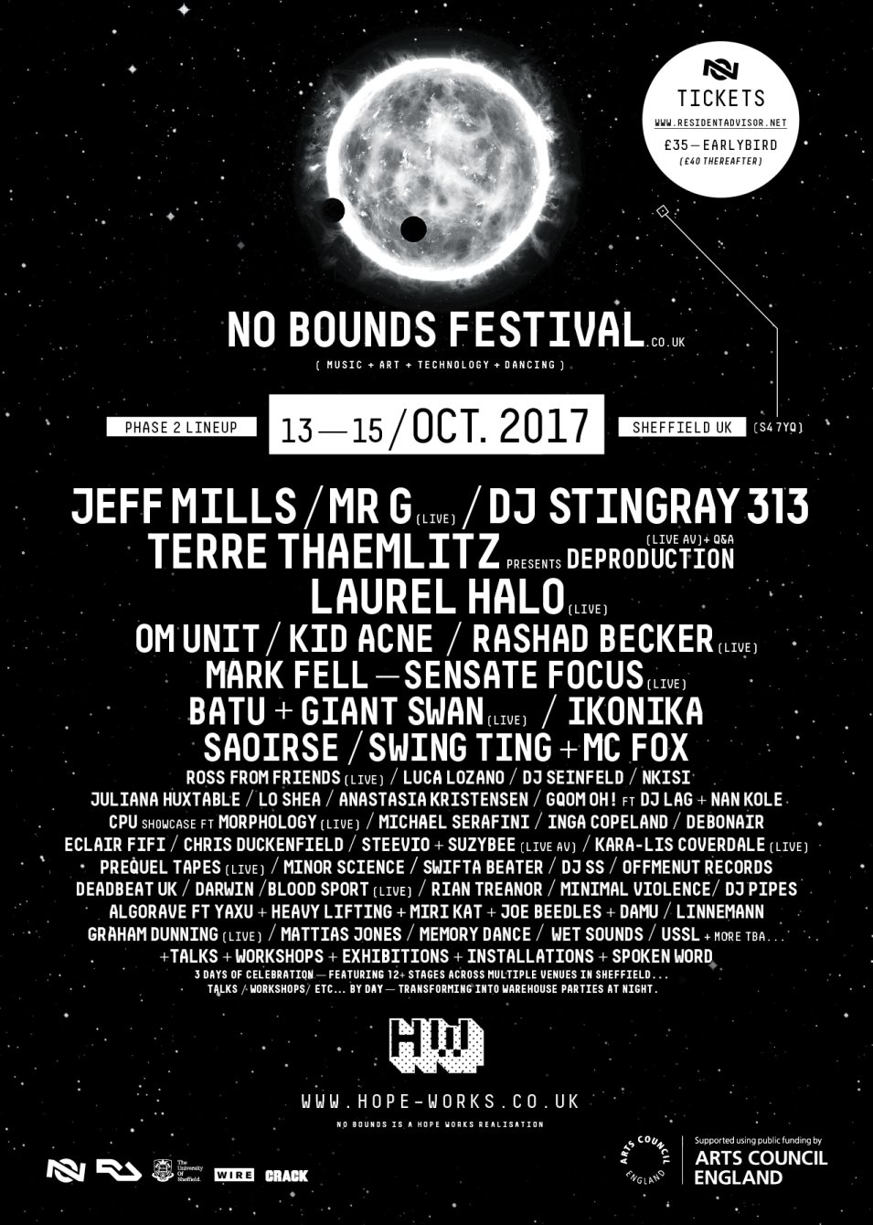 No Bounds Festival 2017 - Flyer front