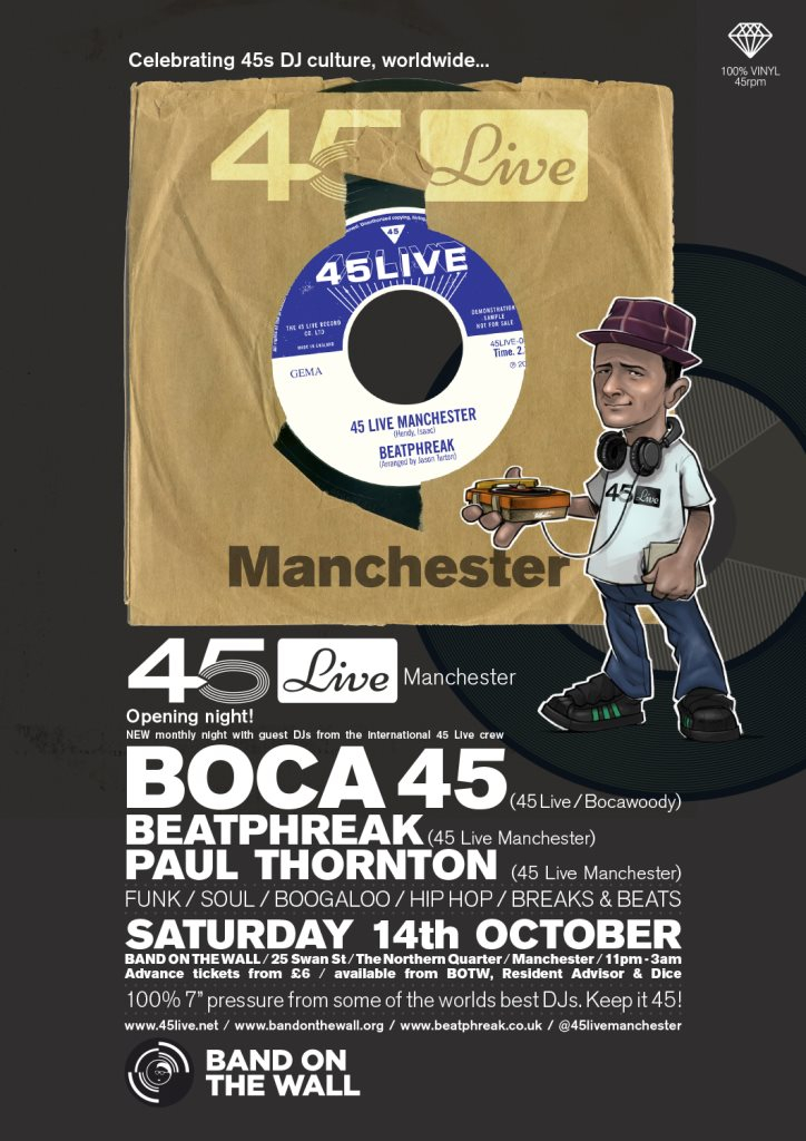 45 Live Manchester with Boca 45 - Flyer front