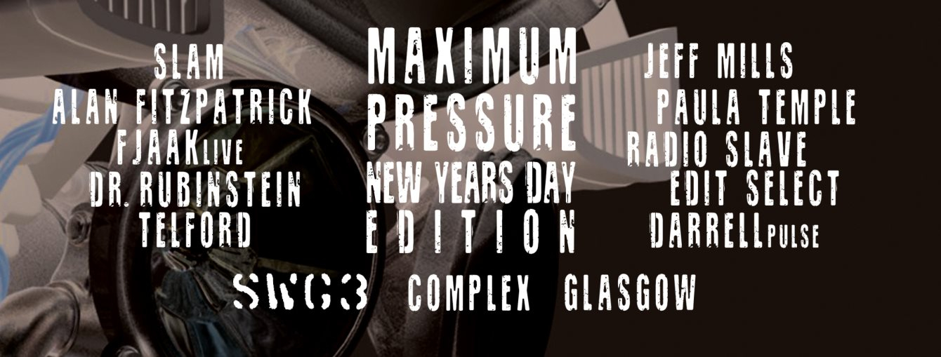 Maximum Pressure Halloween 2017: Slam, Richie Hawtin, Rødhäd, Laurent Garnier, DeepChord - Flyer back
