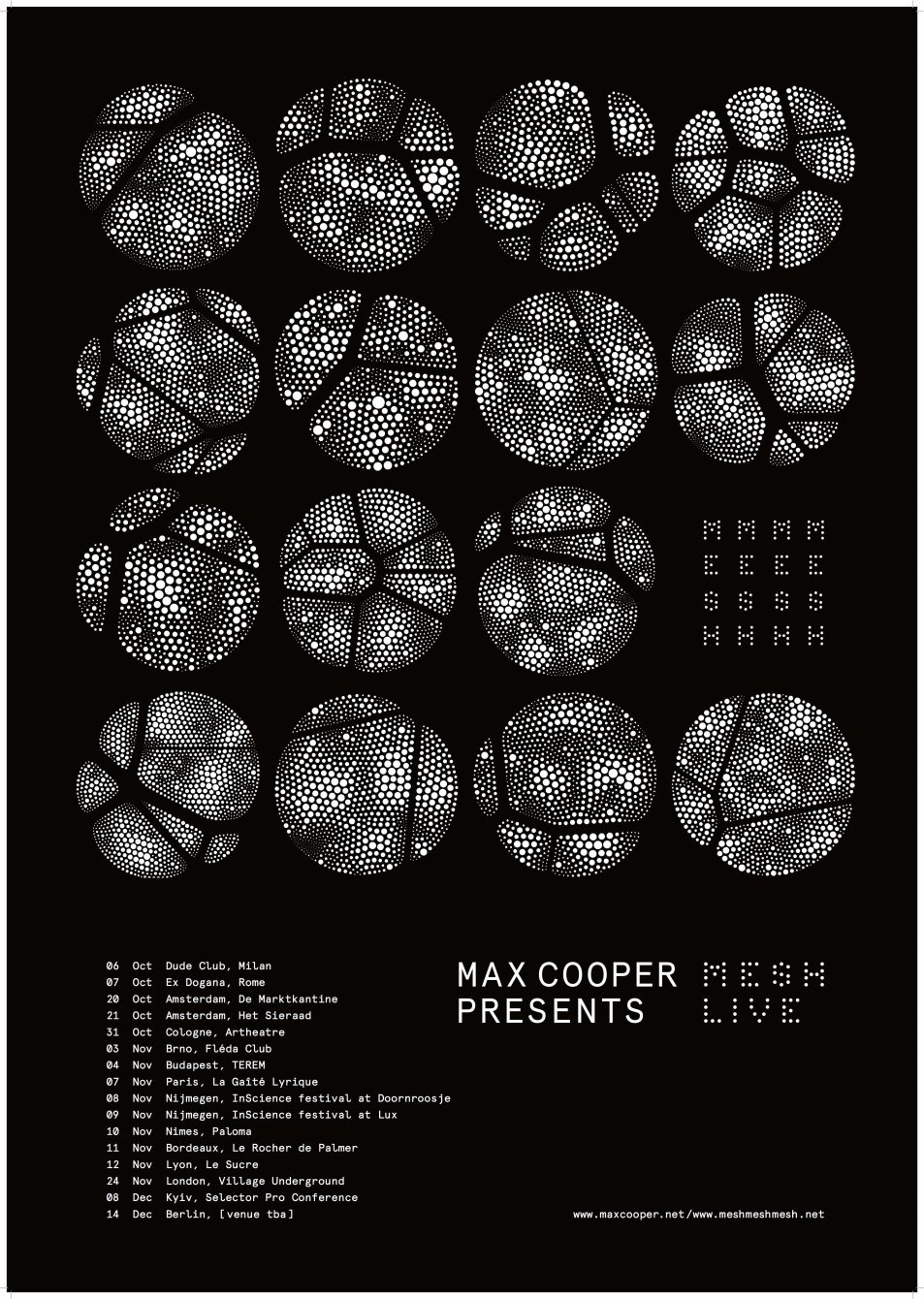 Max Cooper - MESH Live - Flyer front