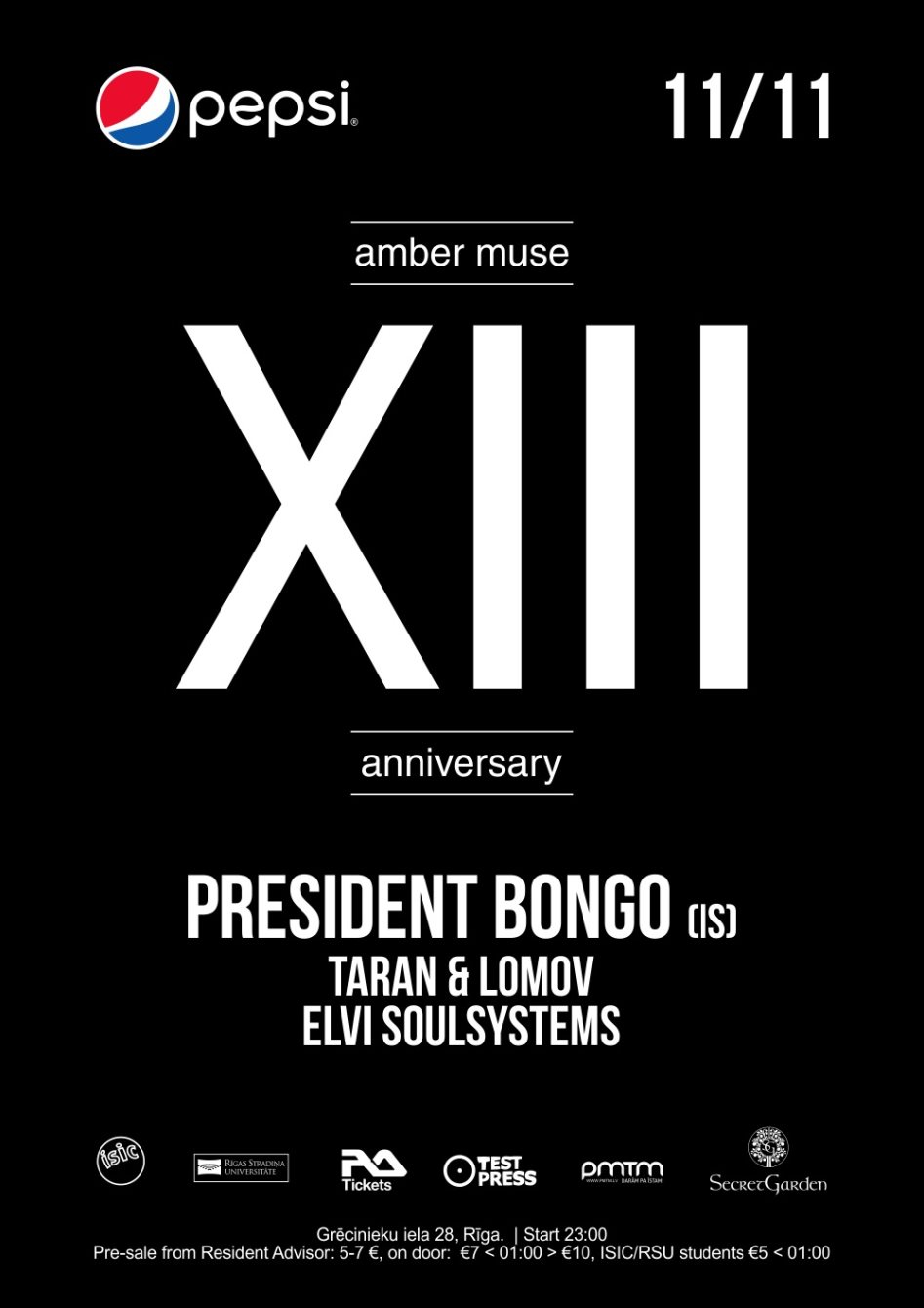 Amber Muse Xiii with President Bongo - Flyer front
