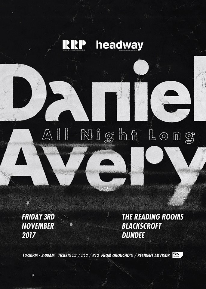 Headway & RRP with Daniel Avery (All Night Long) - Flyer front