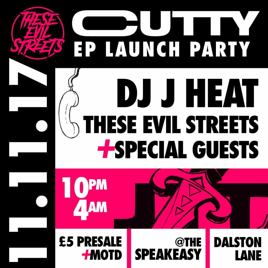 These Evil Streets - Tes002 EP Launch - Flyer front