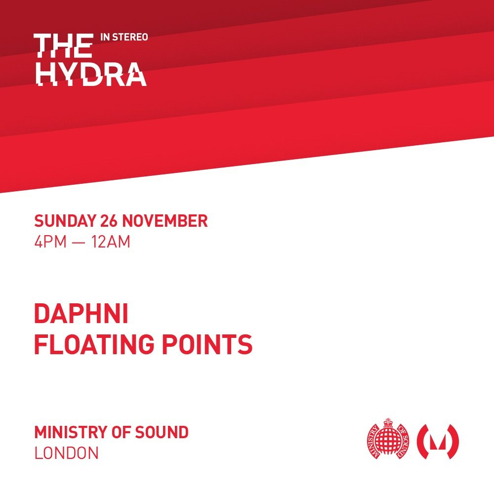 The Hydra: In Stereo - Daphni and Floating Points - Flyer front