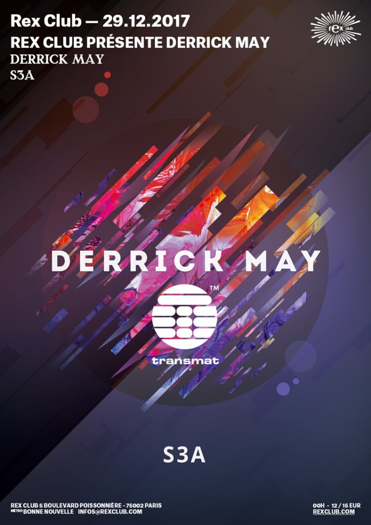 Rex Club Présente: Derrick May, S3A - Flyer front