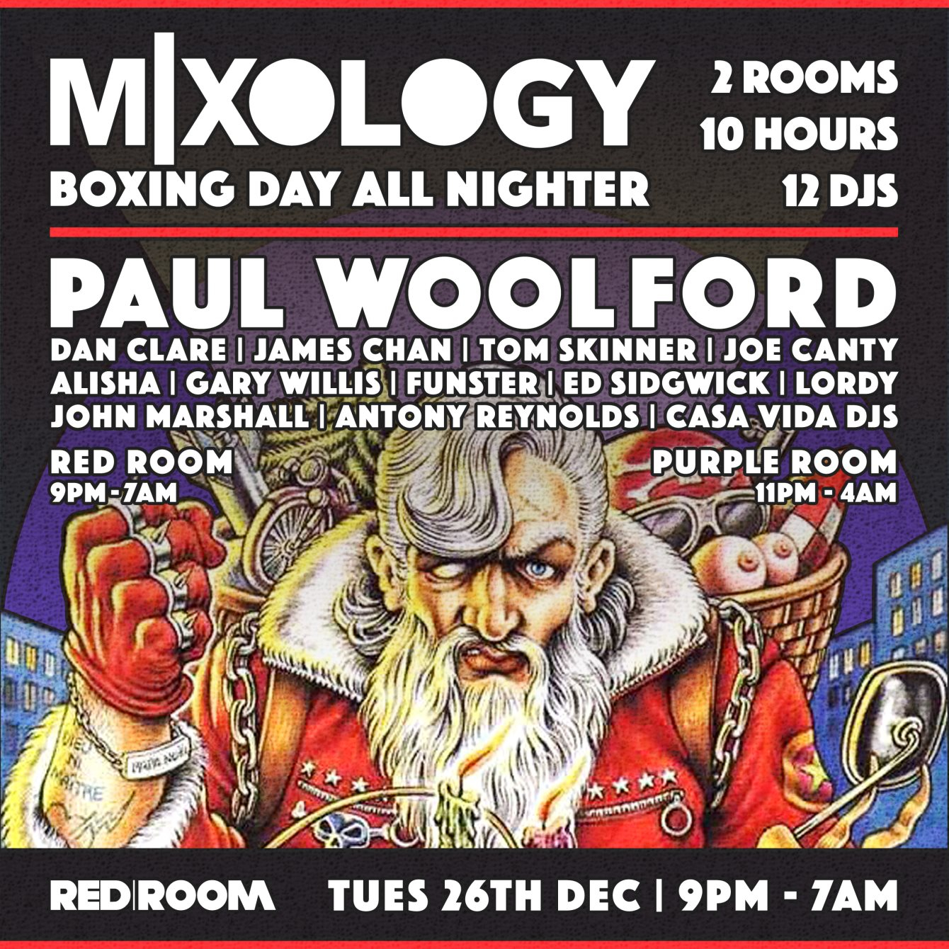 MIXOLOGY Boxing Day All Nighter with Paul Woolford - Flyer front