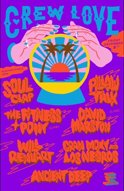 Crew Love Art Basel with Soul Clap, PillowTalk, David Marston, The Fitness & Pony - Flyer front