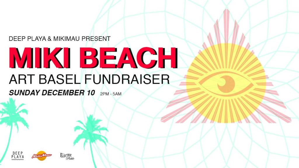 Miki Beach Art Basel 'Fun Raiser' Day/Night & Unfold Records - Flyer front