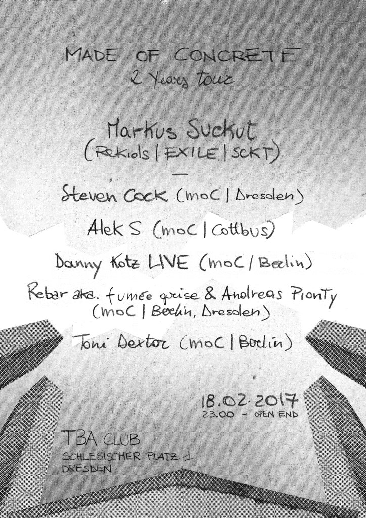 2 Years made of CONCRETE with Markus Suckut - Flyer front