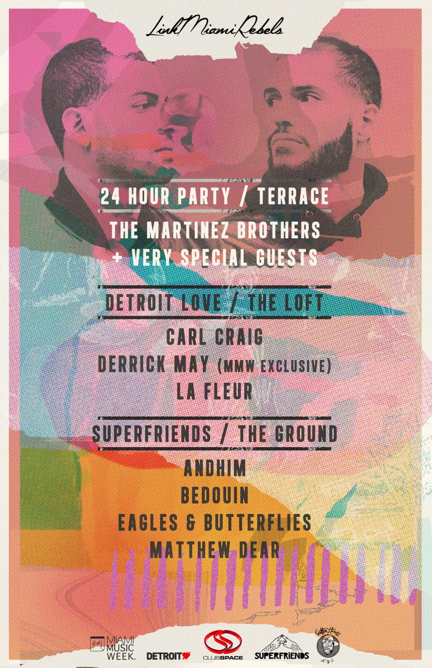 24 Hour Party: The Martinez Brothers, Carl Craig, Andhim & More - Flyer front