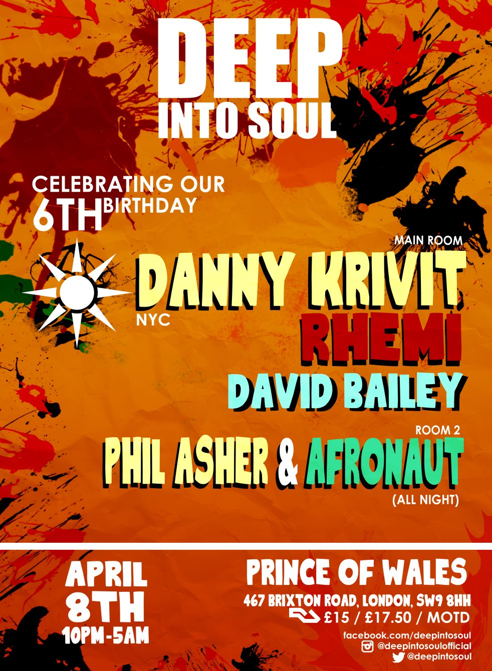 Deep Into Soul Celebrate 6 Years with Danny Krivit - Flyer back