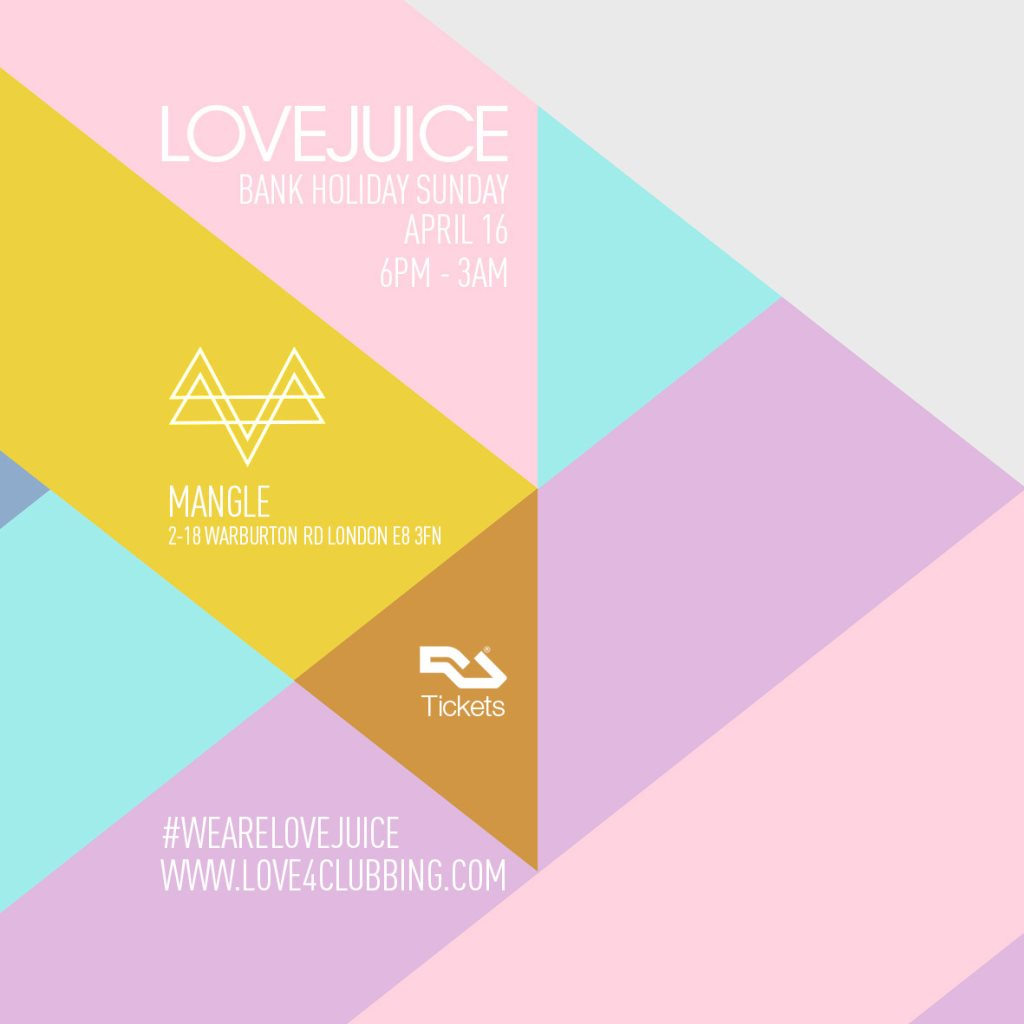 Lovejuice Warehouse Party - Flyer front
