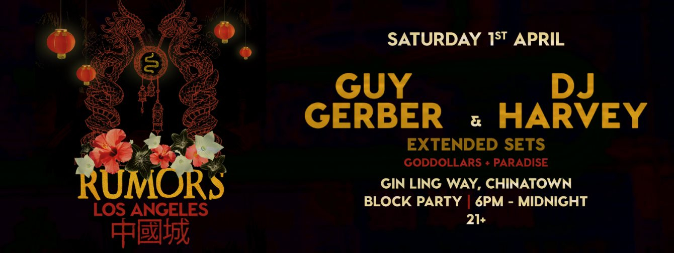 Rumors Block Party with Guy Gerber & DJ Harvey - Flyer back