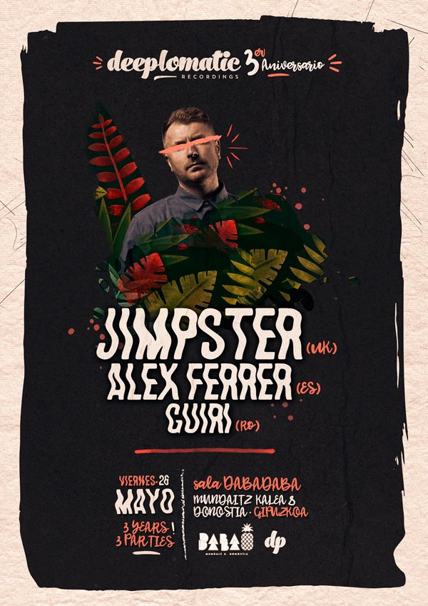Deeplomatic III Anniversary: Jimpster + Alex Ferrer - Flyer front