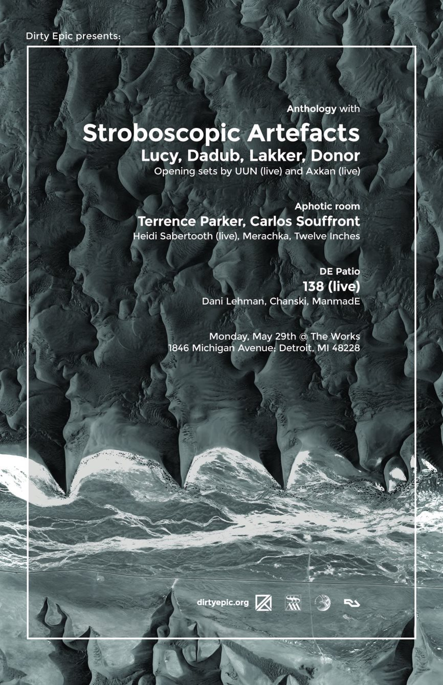 Dirty Epic presents: Anthology 2017 with Stroboscopic Artefacts - Flyer front