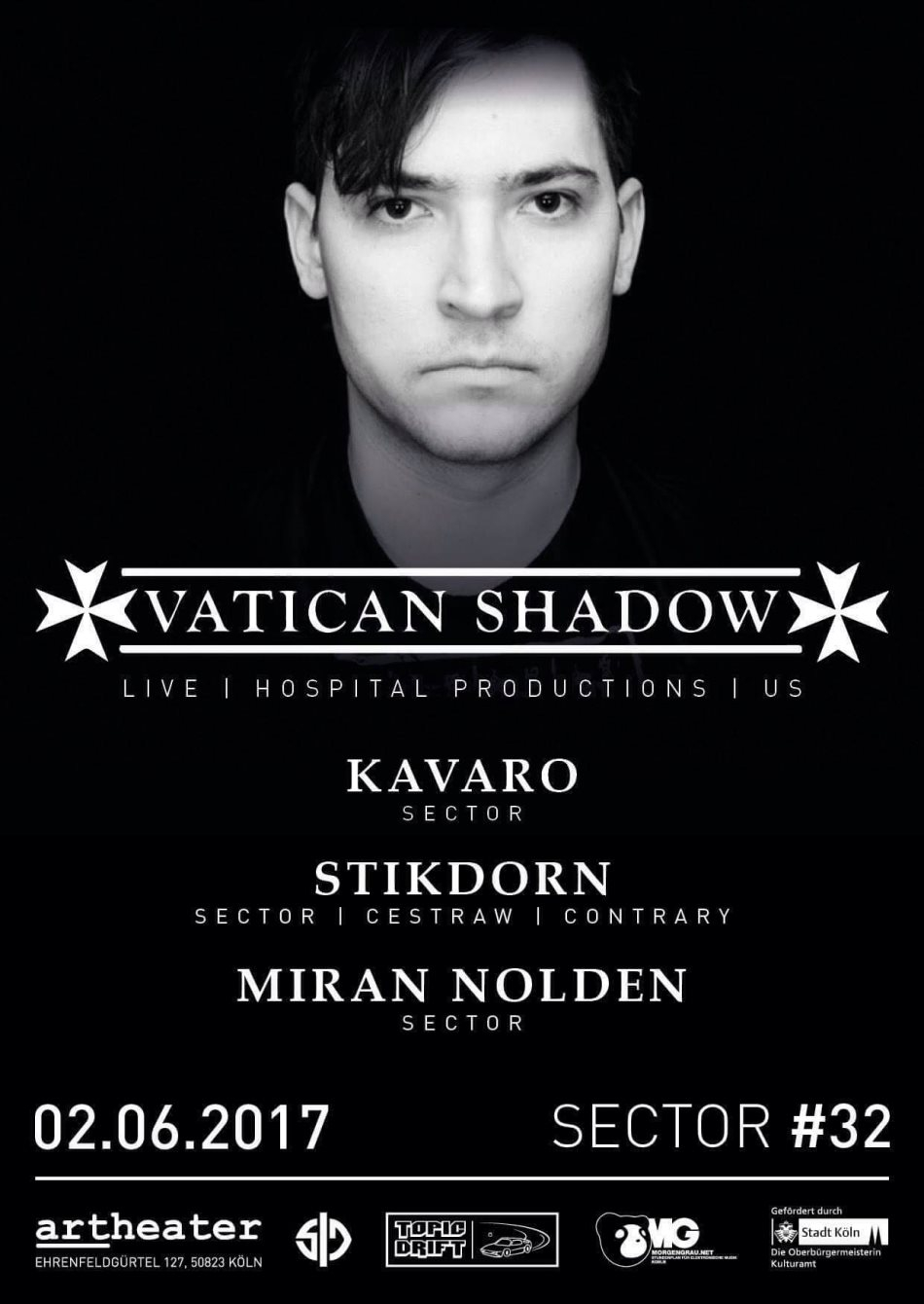 Sector with Vatican Shadow - Live - Flyer front