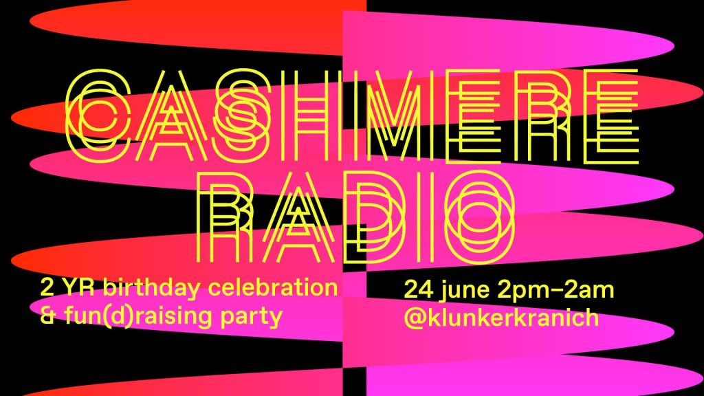 Cashmere Radio - 2 Year Birthday Fundraising Party - Flyer front