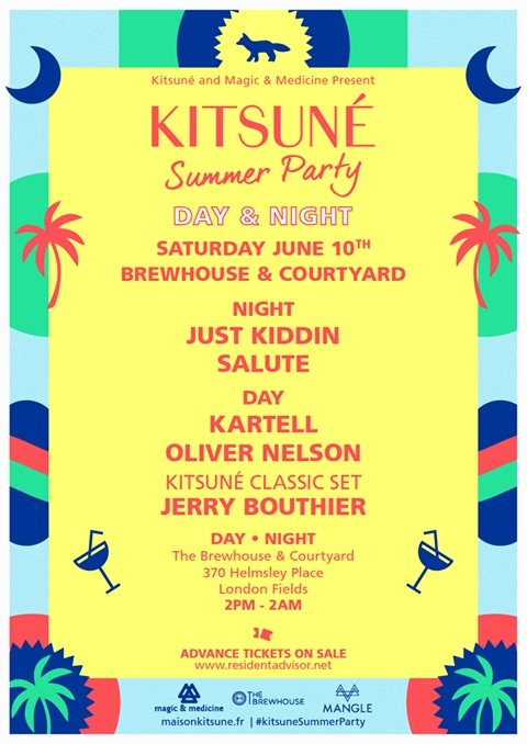 Kitsuné Summer Day & Night Party - Flyer front