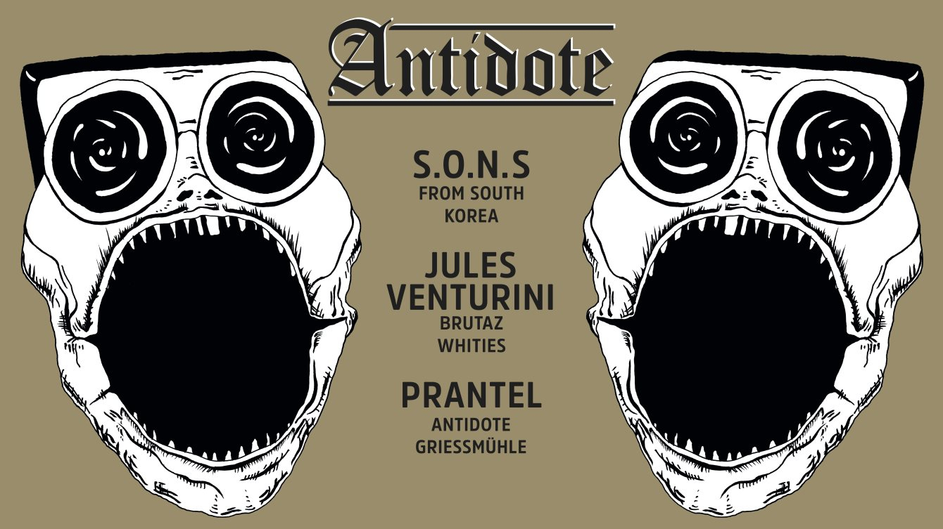 Antidote with S.O.N.S - Flyer front