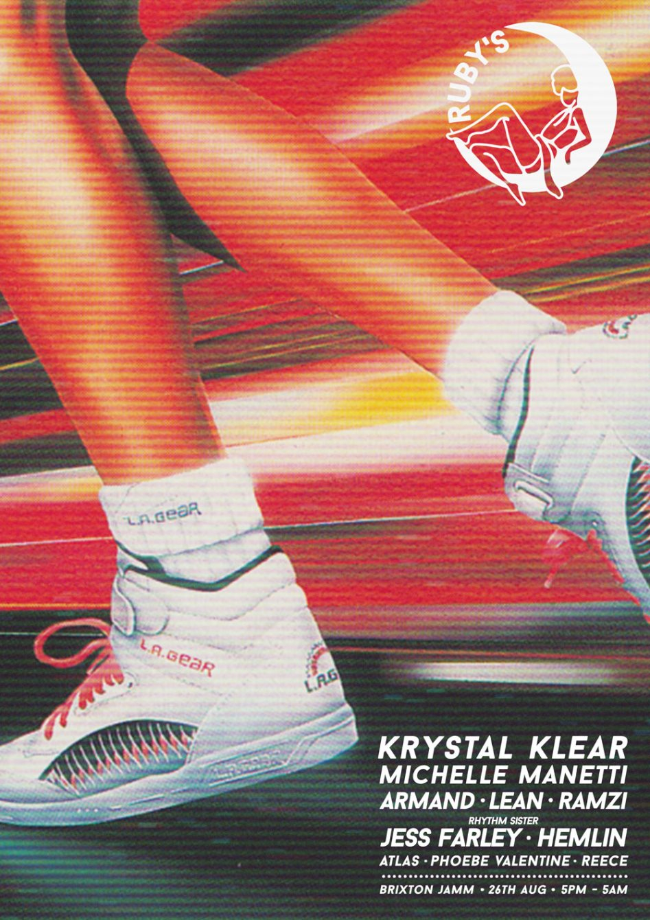 Krystal Klear, Rhythm Sister, Michelle Manetti, Ramzi - Day & Night Brixton - Flyer front