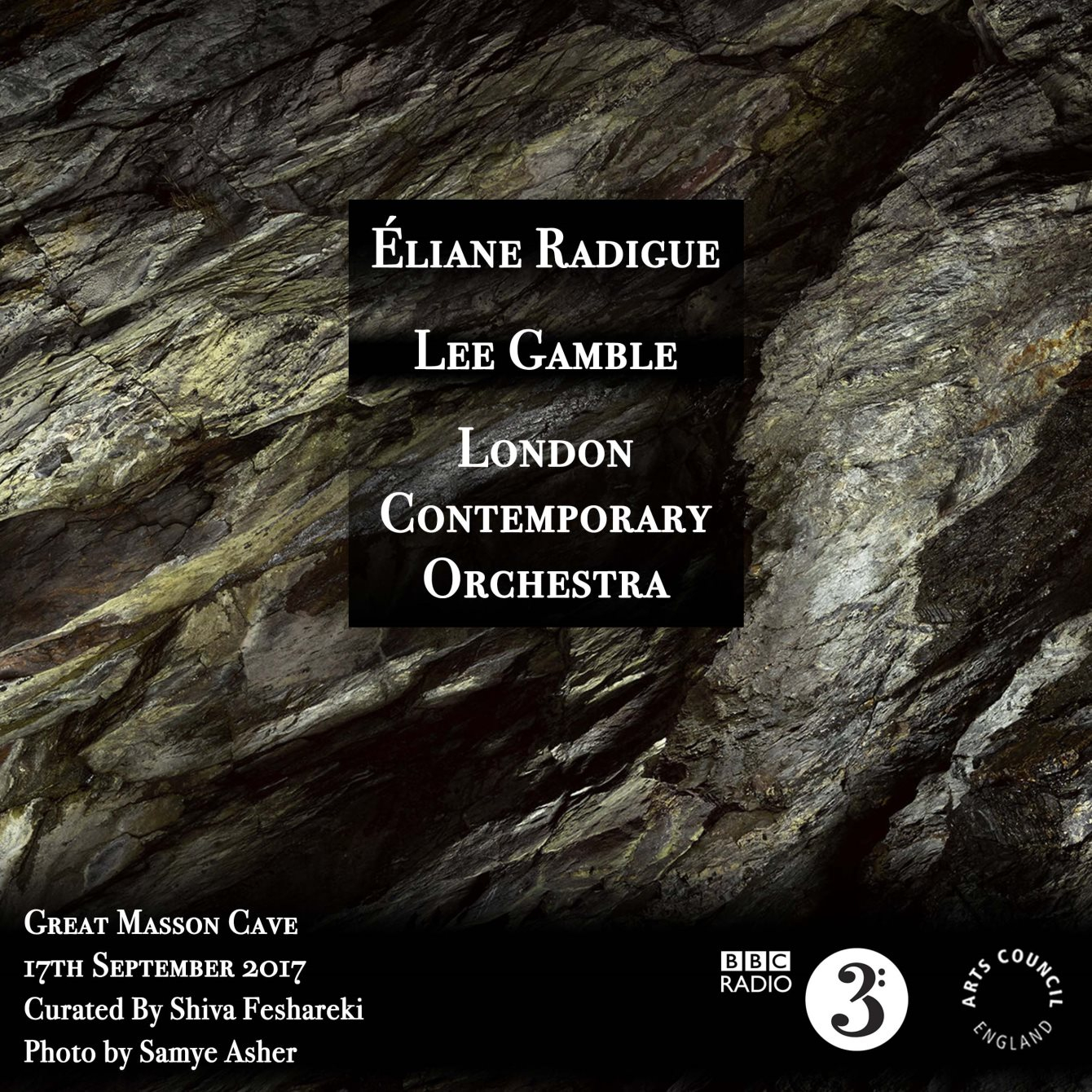 Éliane Radigue & Lee Gamble - Great Masson Cave - Flyer front