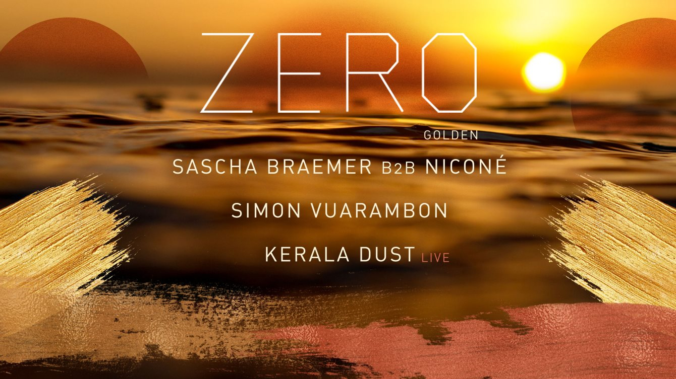 Zero presents... Golden Sunset Boat Party with Sascha Braemer b2b Niconé & More - Flyer front