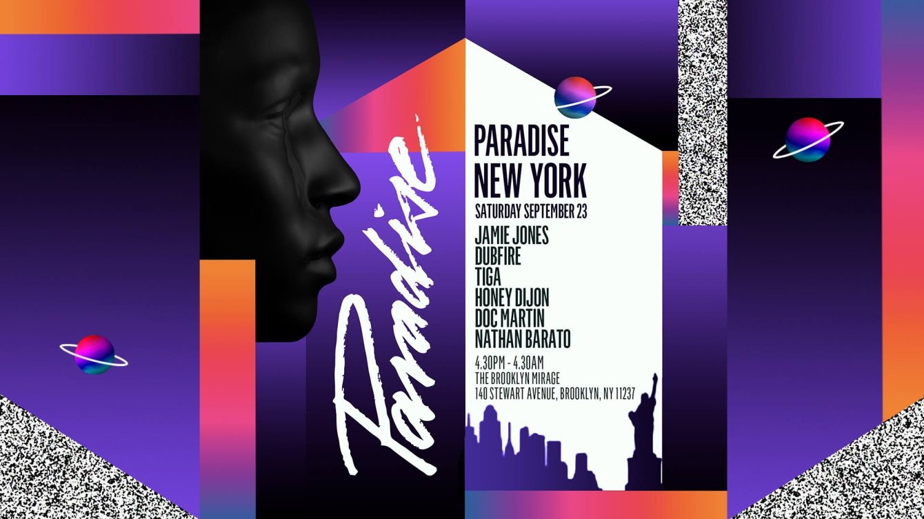 Paradise New York: Jamie Jones, Dubfire, Tiga, Honey Dijon, Doc Martin & More - Flyer front