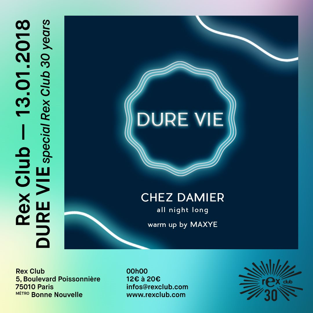 Dure Vie • Chez Damier all Night Long - Flyer front