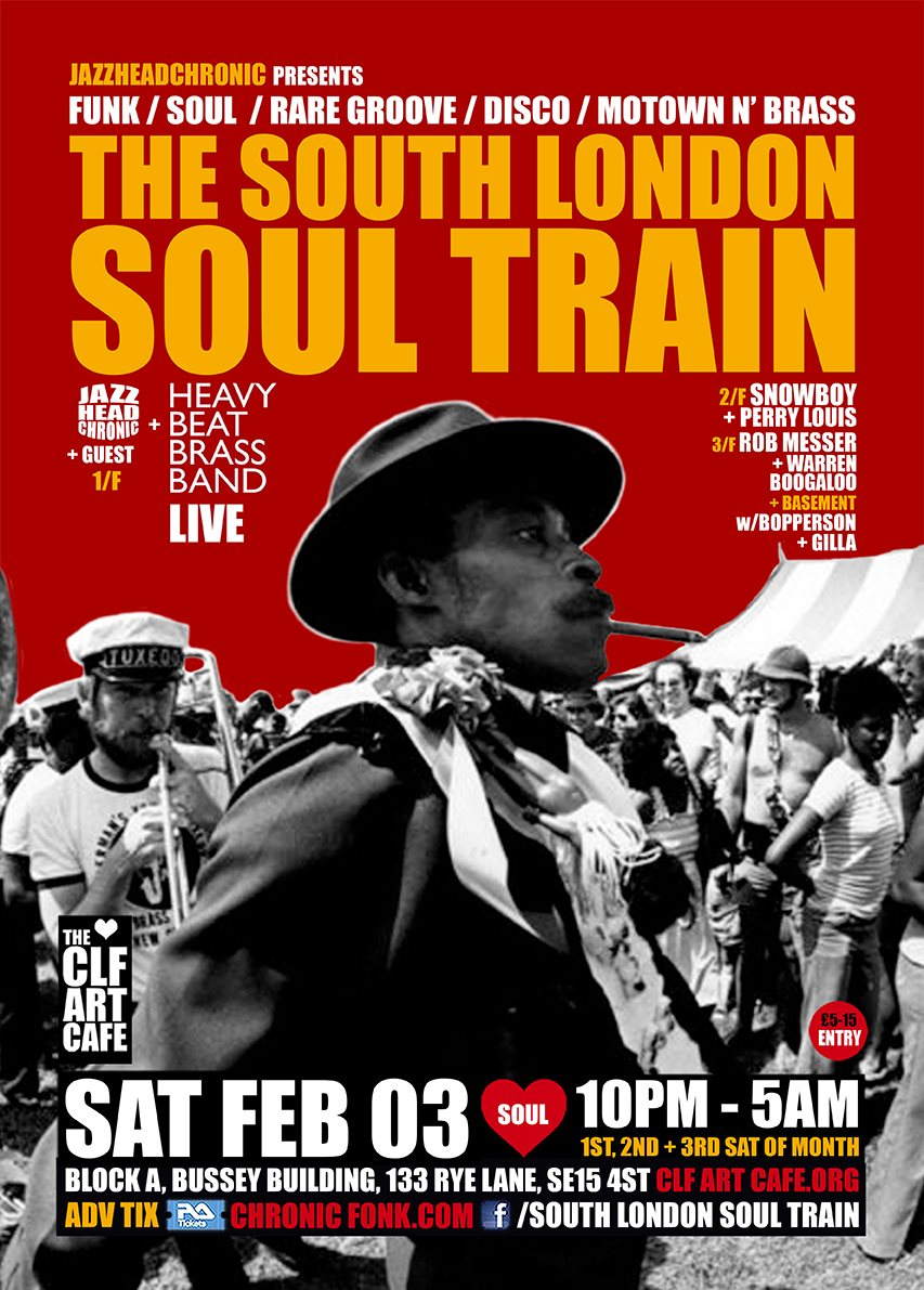 The South London Soul Train with The Allergies & Andy Cooper (Live) - More in 3 Rooms - Flyer back