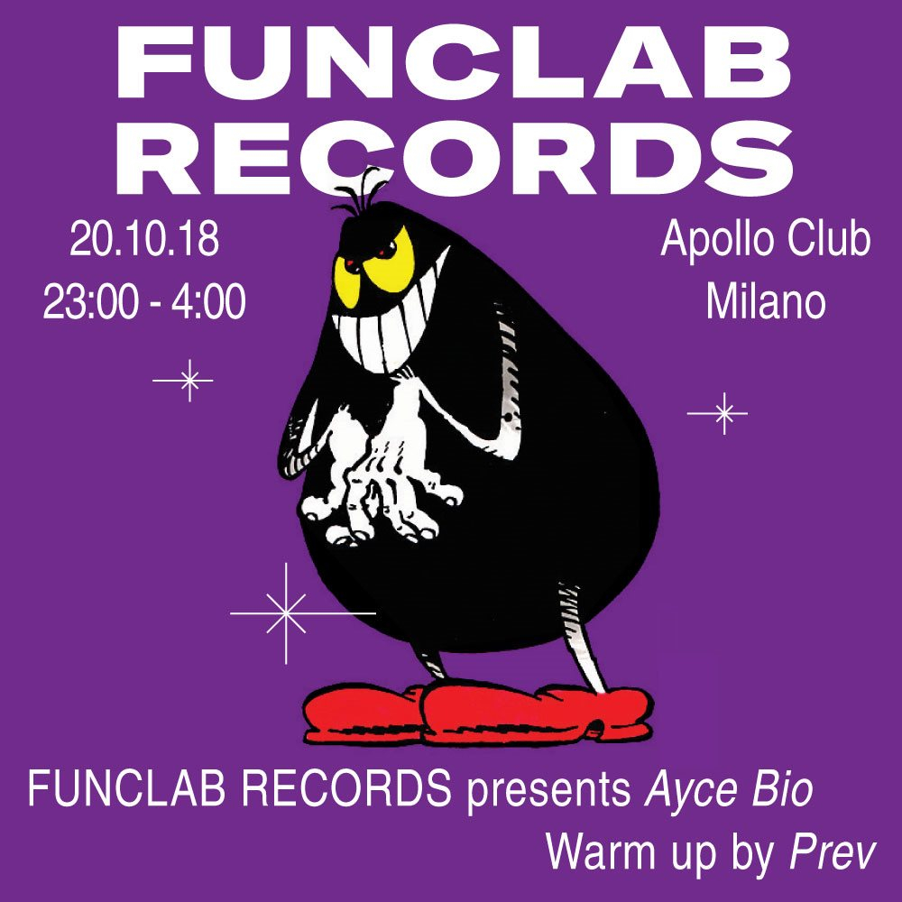 Funclab Records presents Ayce BIO - Flyer front