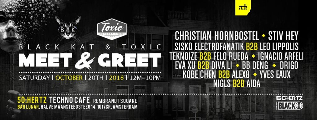 Black Kat & Toxic Official ADE 2018 Meet & Greet - Flyer front