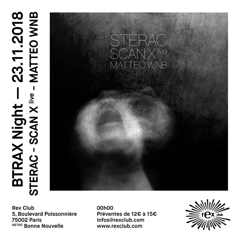 Btrax Night: Sterac aka Steve Rachmad, Scan X Live, Matteo WNB - Flyer front