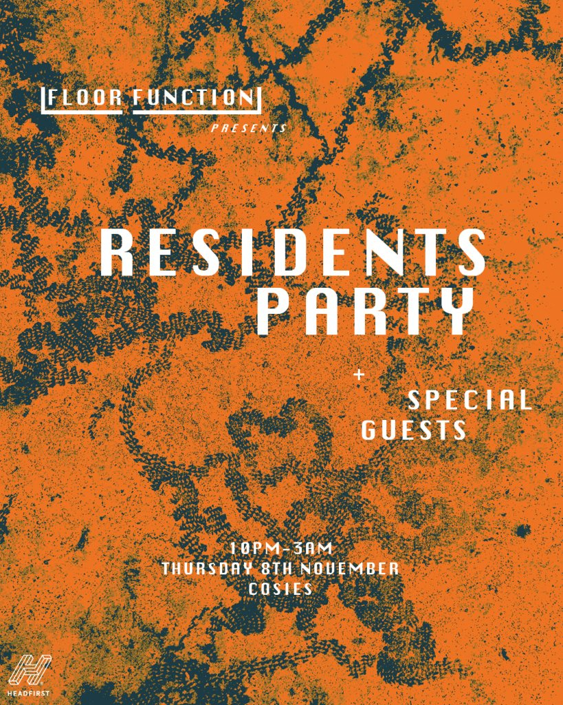Floor Function: Residents Party + Ian DPM +  - Flyer front