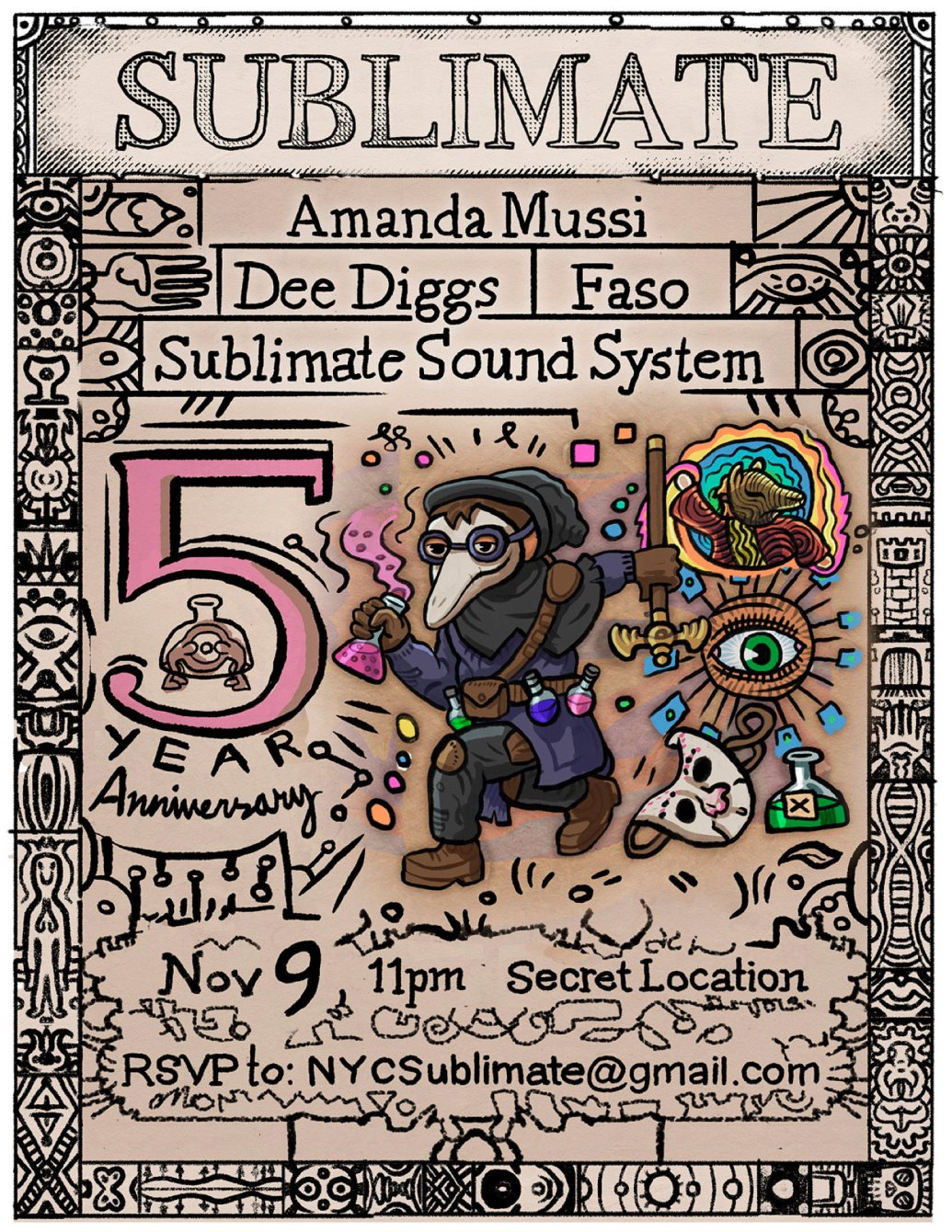 Sublimate: Fifth Anniversary - Flyer front