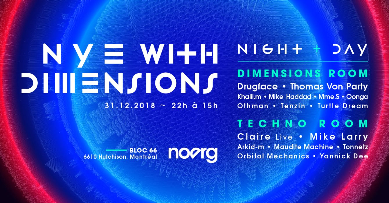 NYE With Dimensions - Night Day - Flyer front