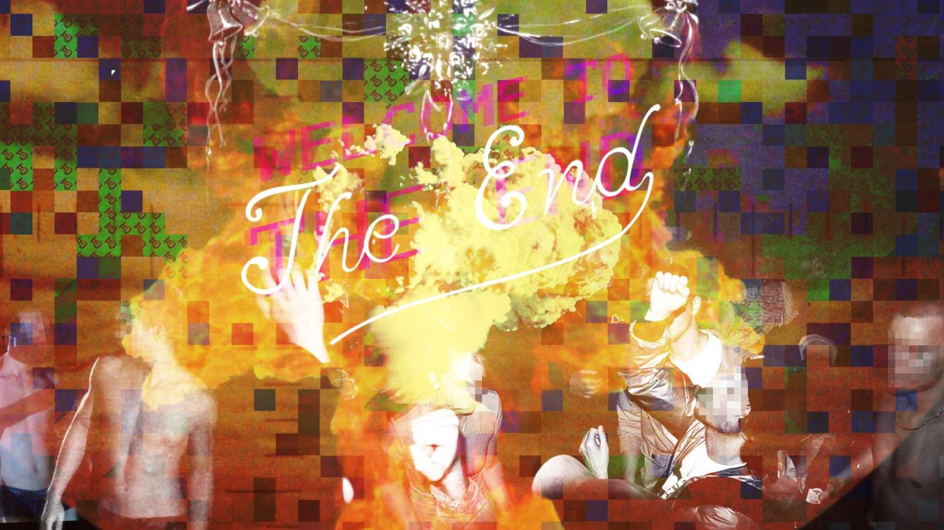 Buttons - the End of the World Party - Flyer front