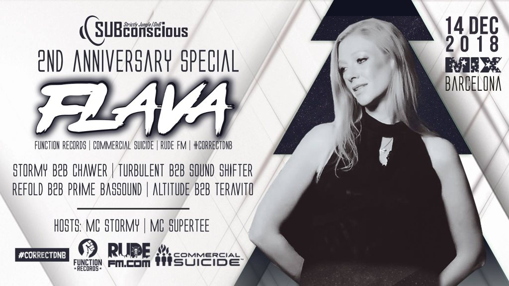 DJ Flava - Subconscious Jungle Drum and Bass 2nd Anniversary Special - Flyer front