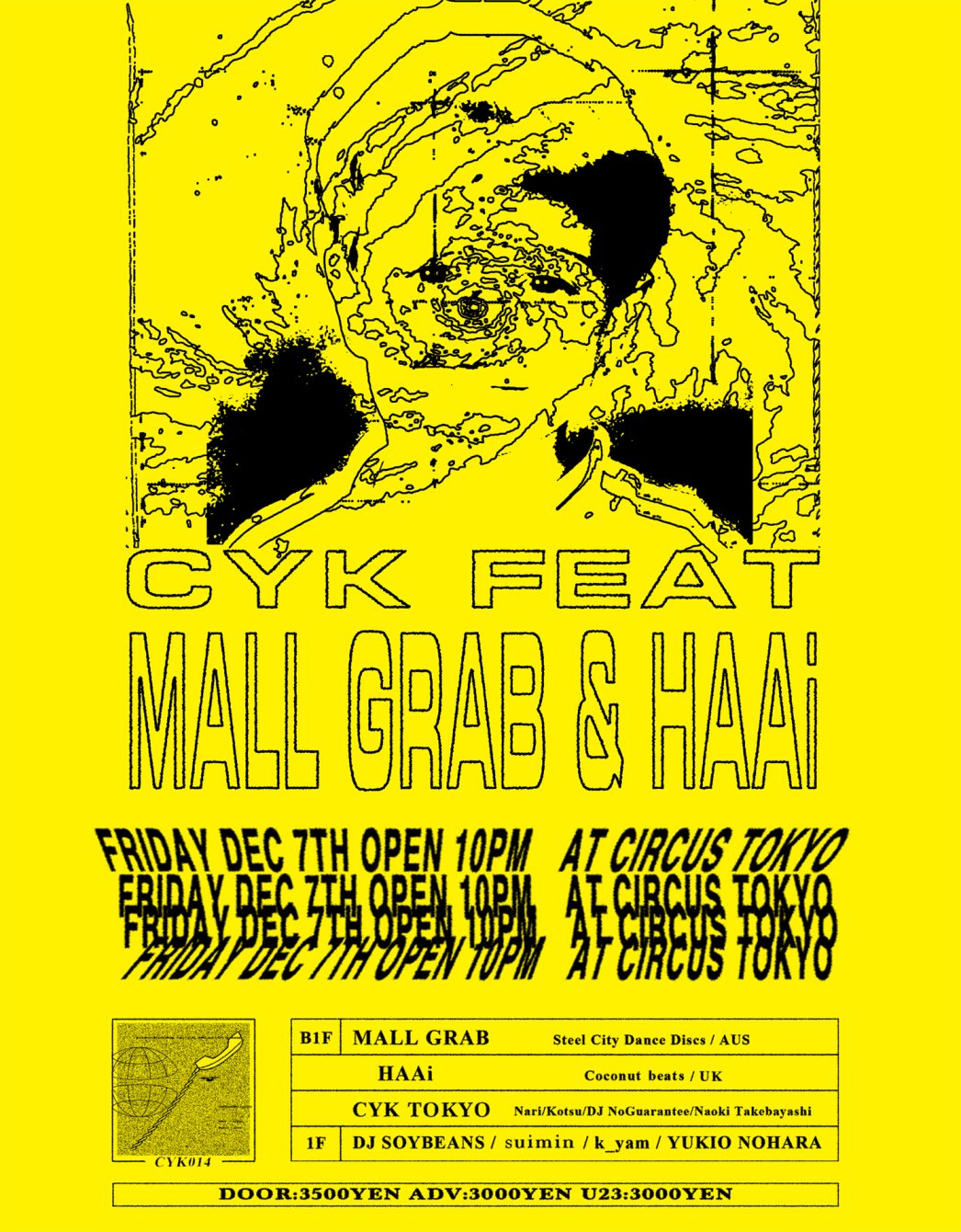 CYK Feat. Mall Grab & HAAi -Mall Grab Japan Tour 2018 in Tokyo- - Flyer front