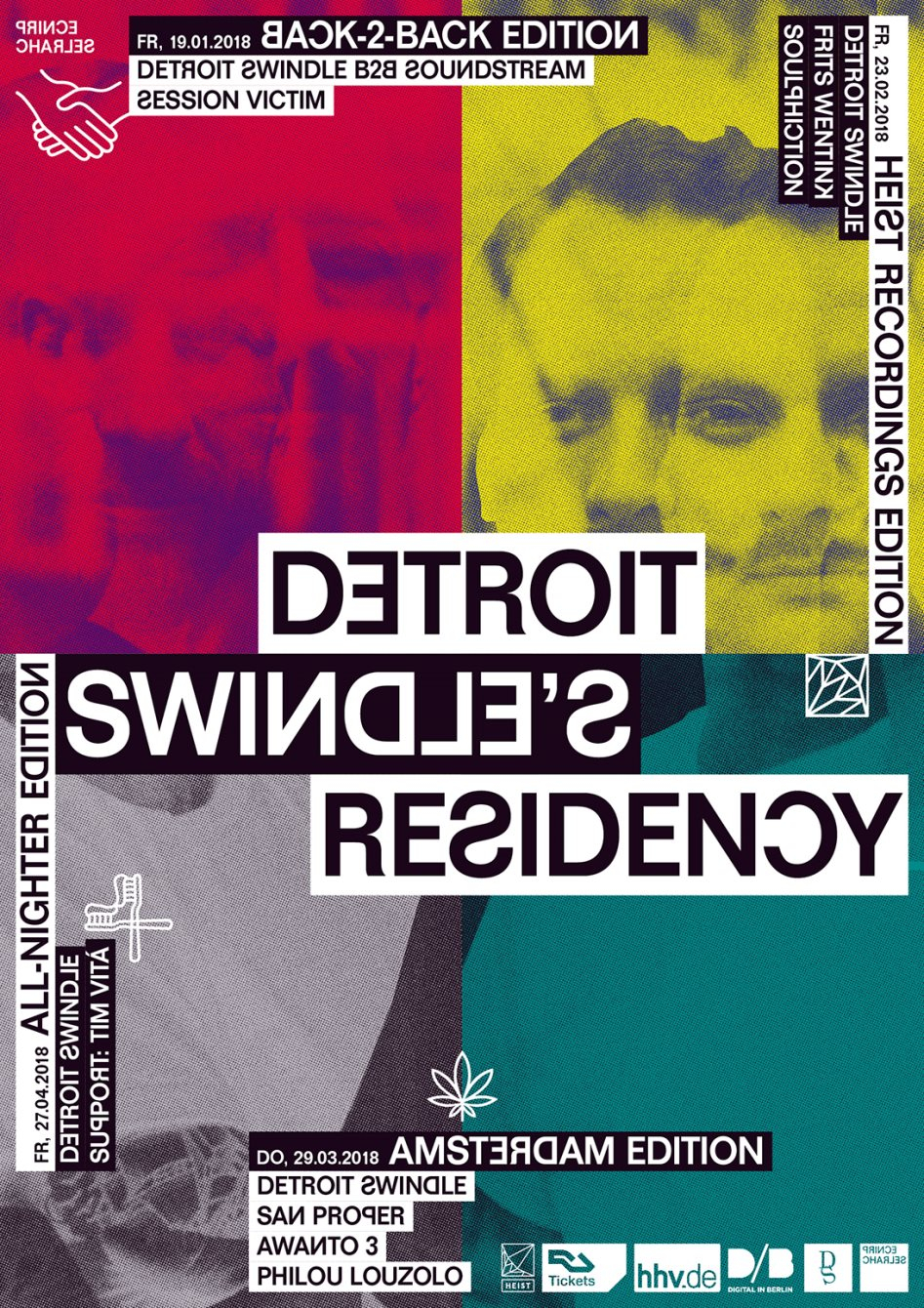 Detroit Swindle's Residency – Heist Recordings Edition - Flyer back