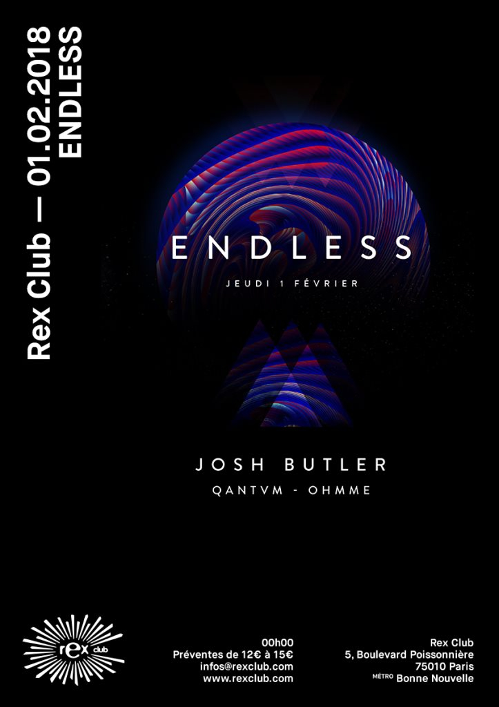 Endless: Josh Butler, Ohmme, QANTVM - Flyer front