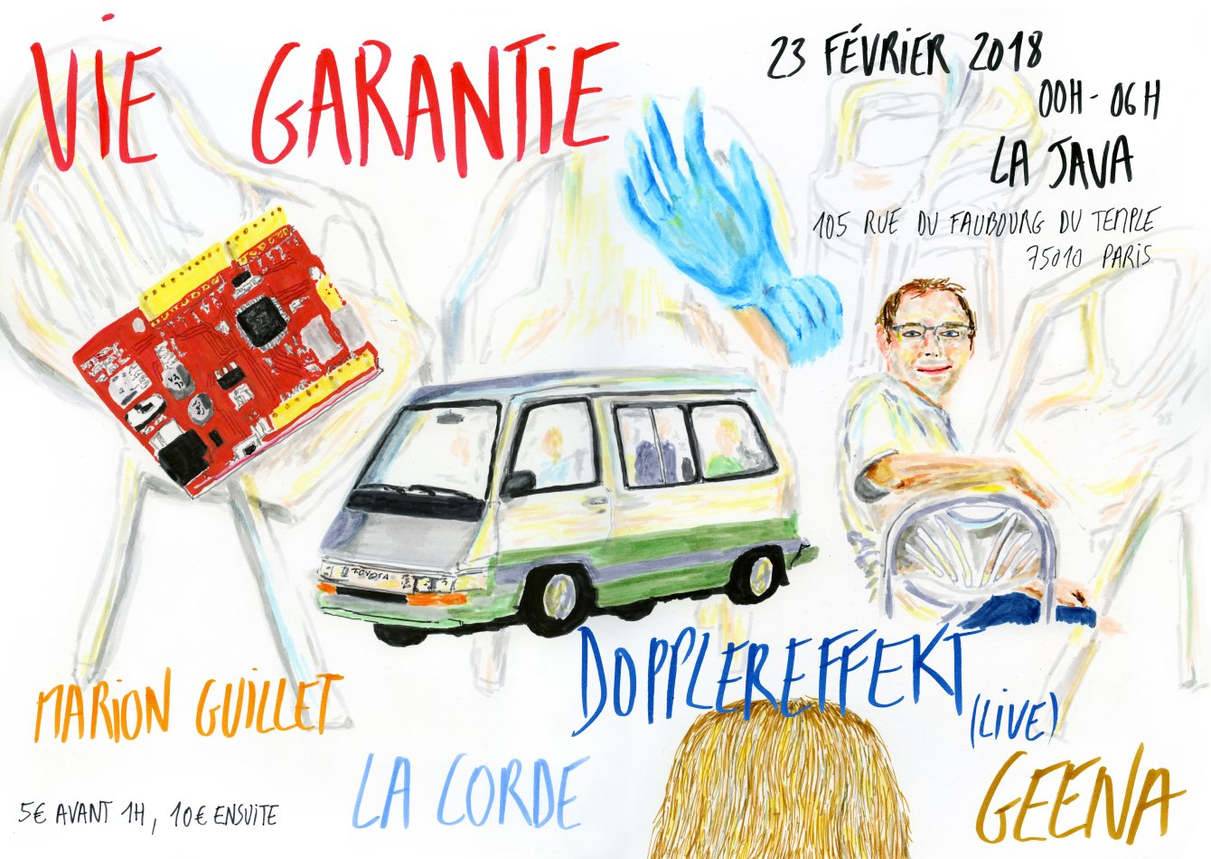Vie Garantie with Geena, Dopplereffekt (Live), La Corde & Marion Guillet - Flyer front