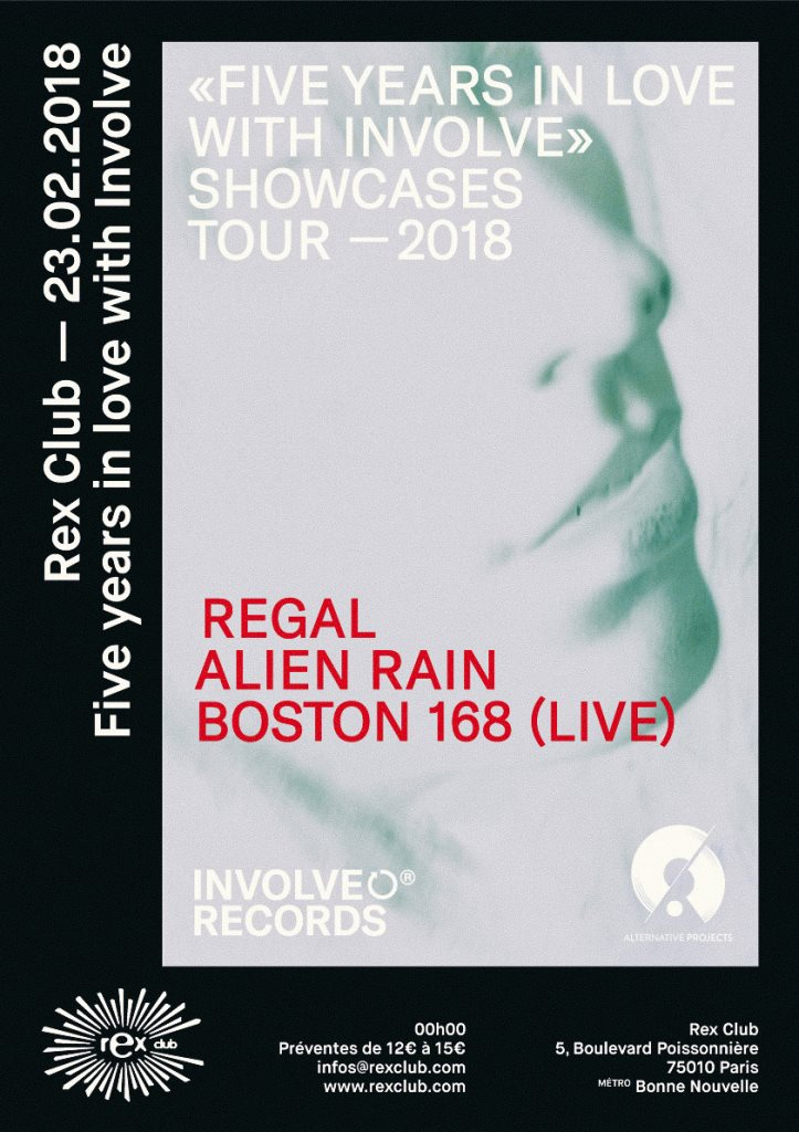 Five Years in Love with Involve: Regal, Alien Rain, Boston 168 Live - Flyer front