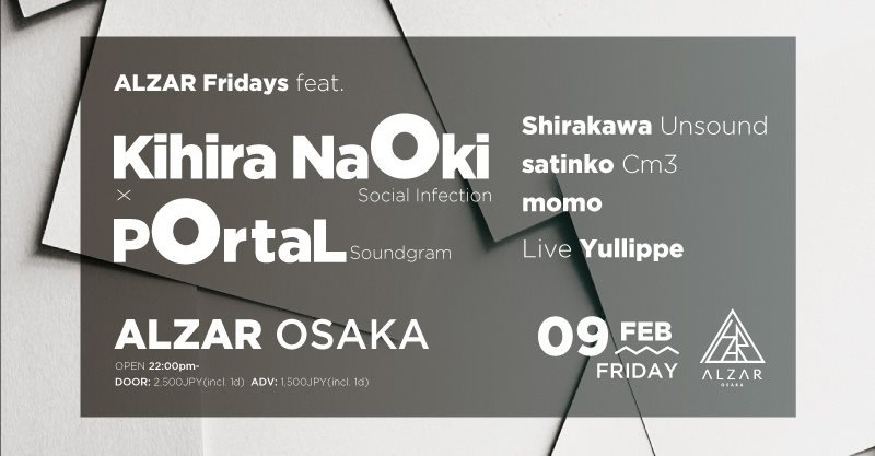 Alzar Fridays Feat. Kihira Naoki × Portal - Flyer front