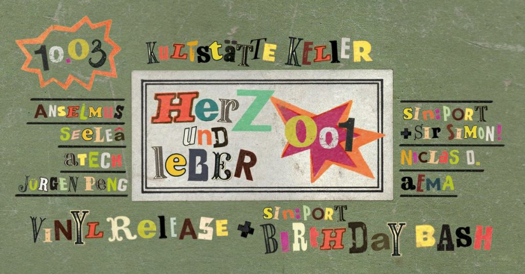 Kellergedeck Meets Herz&leber Rec Release Party & Label Launch - Flyer front