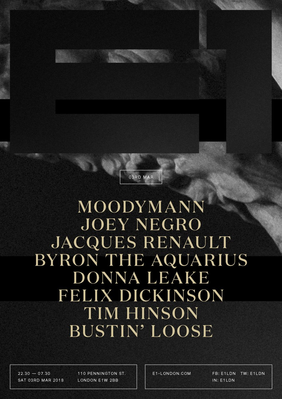 E1: Moodymann & Joey Negro (Sold Out) - Flyer back