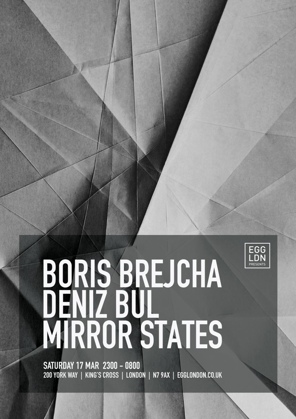 EGG LDN presents: Boris Brejcha, Deniz Bul, Mirror States - Flyer front