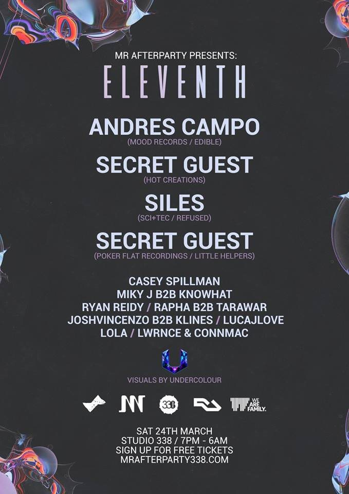 Mr Afterparty presents - Eleventh - An 11hr Day & Night Event - Flyer back