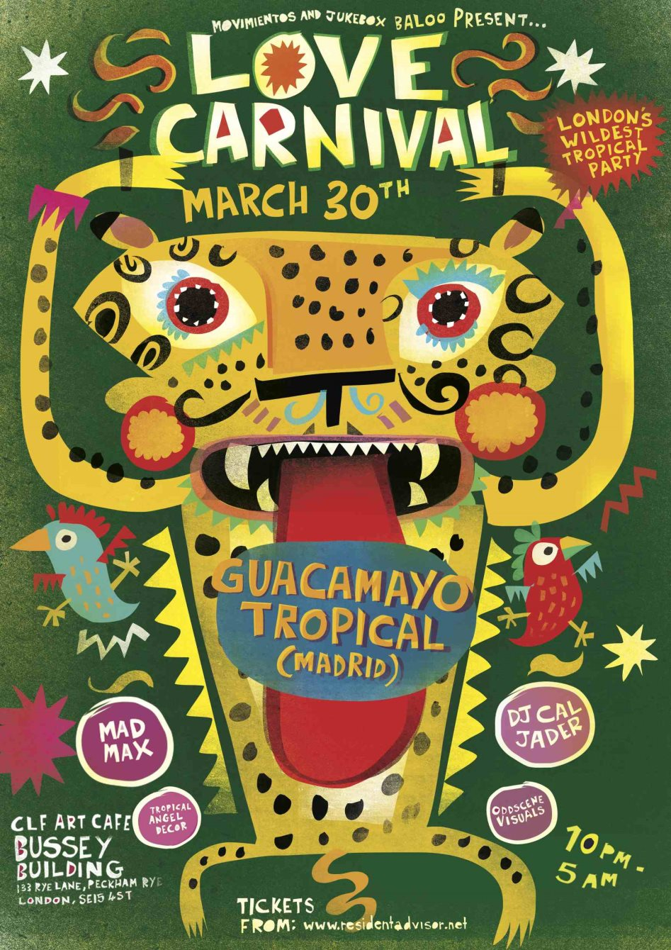 Love Carnival x Guacamayo Tropical - Flyer front
