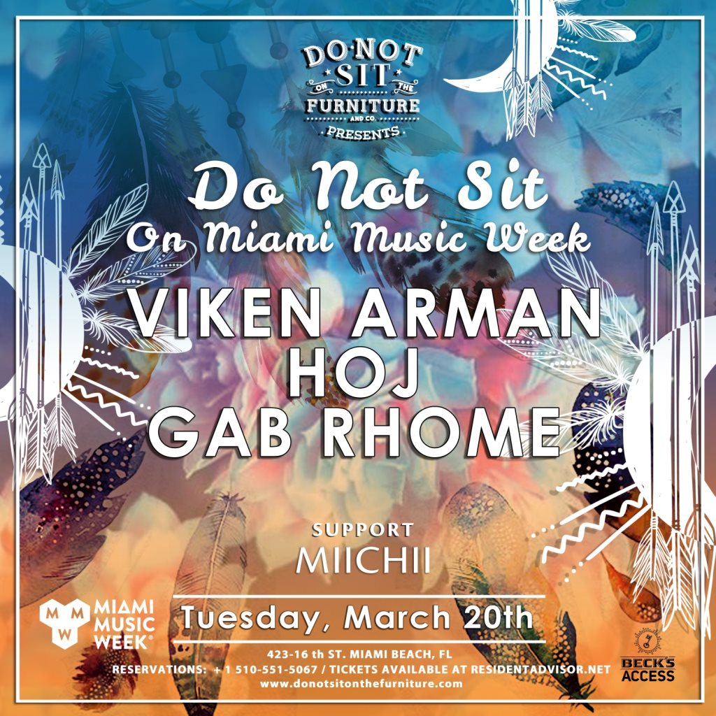 Viken Arman, Hoj and Gab Rhome [Do Not Sit On Miami Music Week] - Flyer front